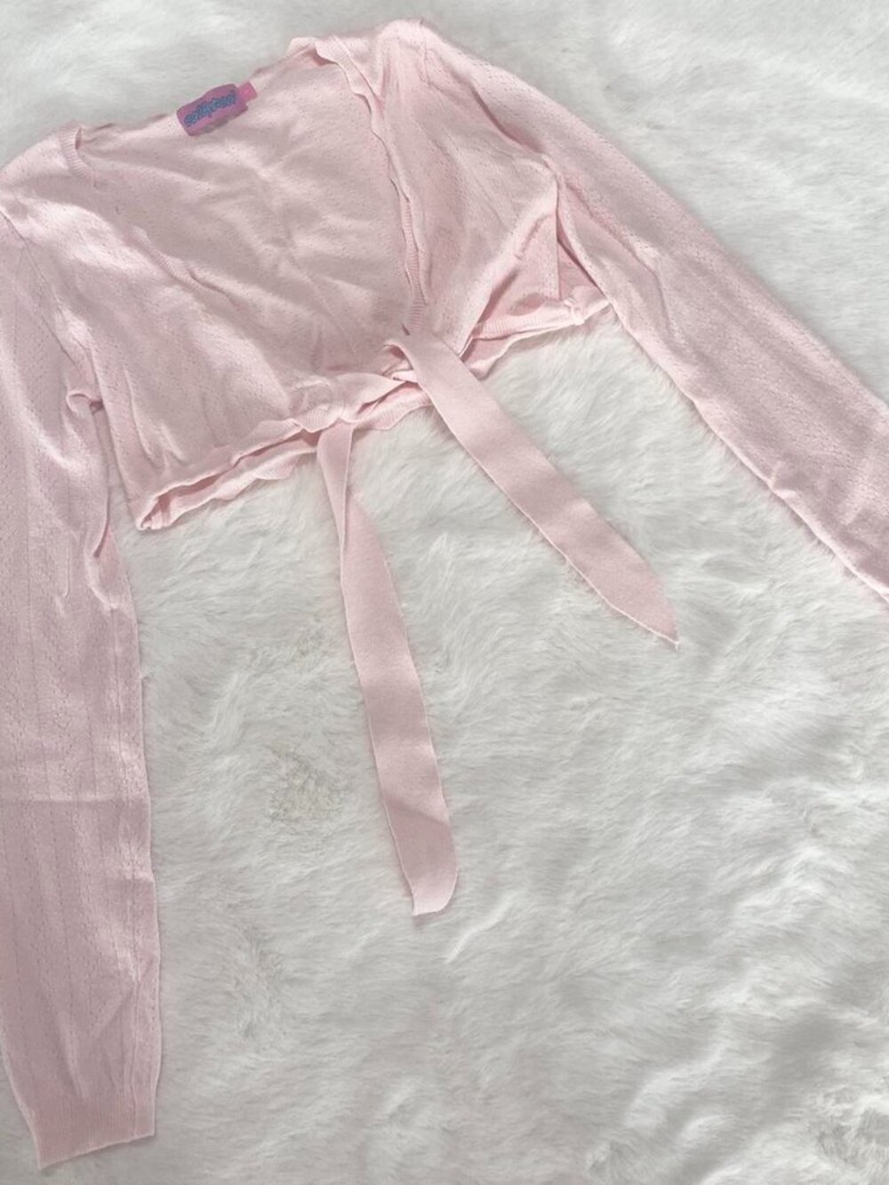 baby pink bow tie top ♡ edikted